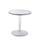 Table d'appoint ronde minimaliste en acrylique sur pied pour salon