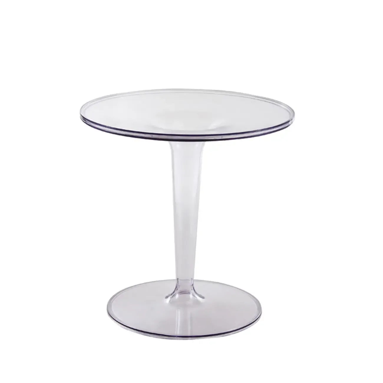 Table d'appoint ronde minimaliste en acrylique sur pied pour salon