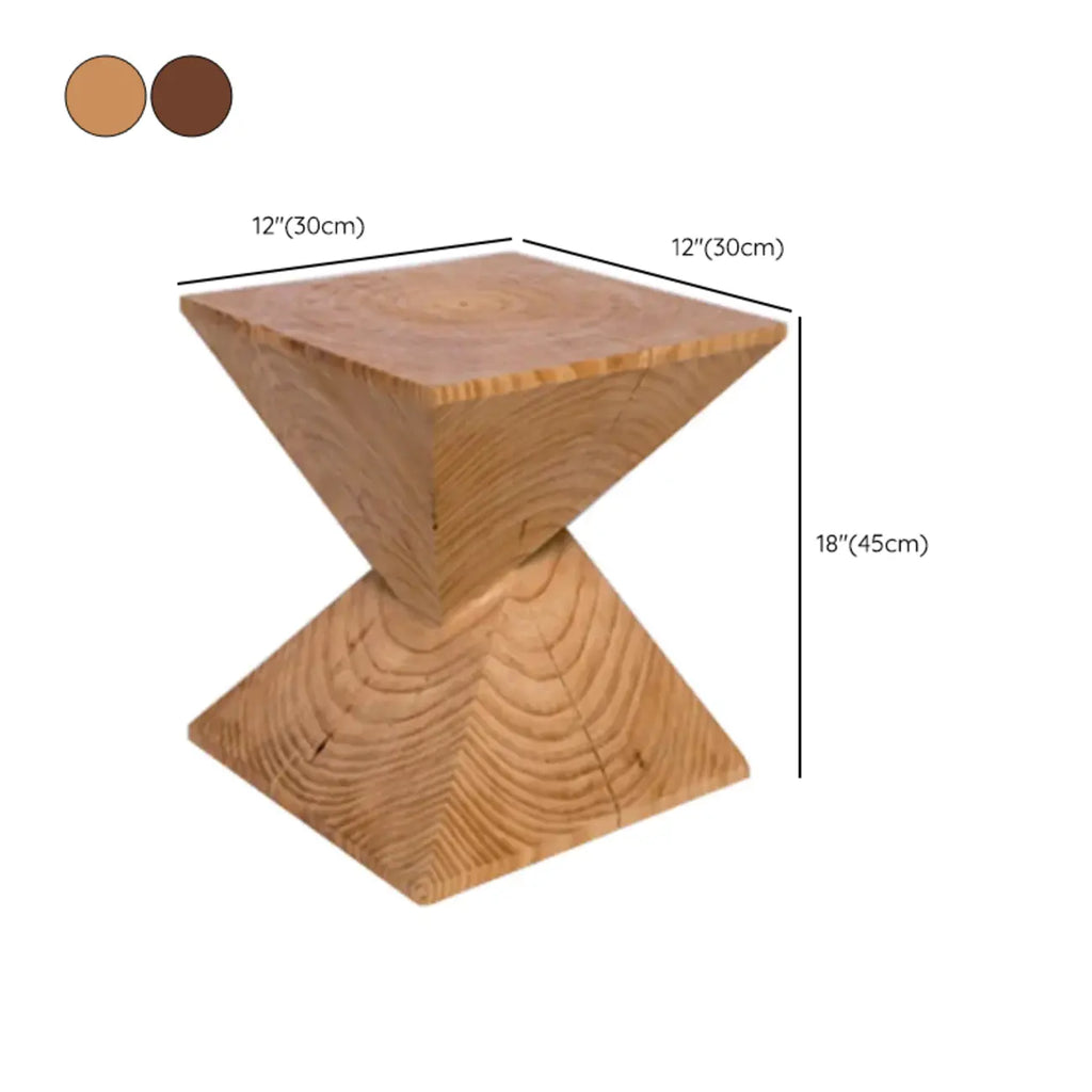 Table d'appoint carrée en bois naturel pour salon