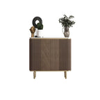 Buffet en bois brun glamour avec plateau en marbre