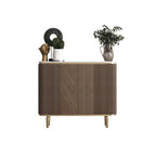 Buffet en bois brun glamour avec plateau en marbre