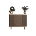 Buffet en bois brun glamour avec plateau en marbre