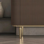 Buffet en bois brun glamour avec plateau en marbre
