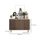 Buffet en bois brun glamour avec plateau en marbre