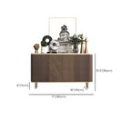 Buffet en bois brun glamour avec plateau en marbre