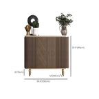 Buffet en bois brun glamour avec plateau en marbre