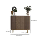 Buffet en bois brun glamour avec plateau en marbre