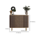Buffet en bois brun glamour avec plateau en marbre