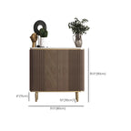 Buffet en bois brun glamour avec plateau en marbre