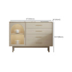 Buffet élégant en bois blanc avec tiroirs et portes vitrées