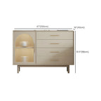 Buffet élégant en bois blanc avec tiroirs et portes vitrées