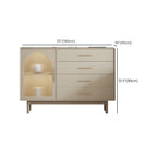 Buffet élégant en bois blanc avec tiroirs et portes vitrées