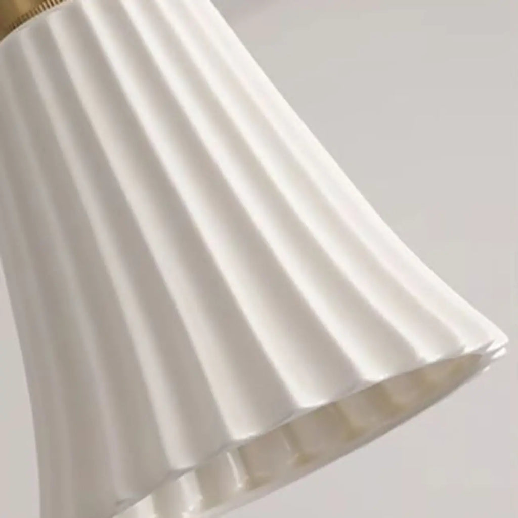 Lampe suspendue élégante cylindrique en céramique blanche pour chambre à coucher