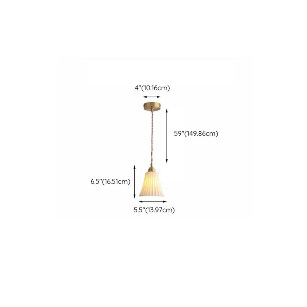Lampe suspendue élégante cylindrique en céramique blanche pour chambre à coucher