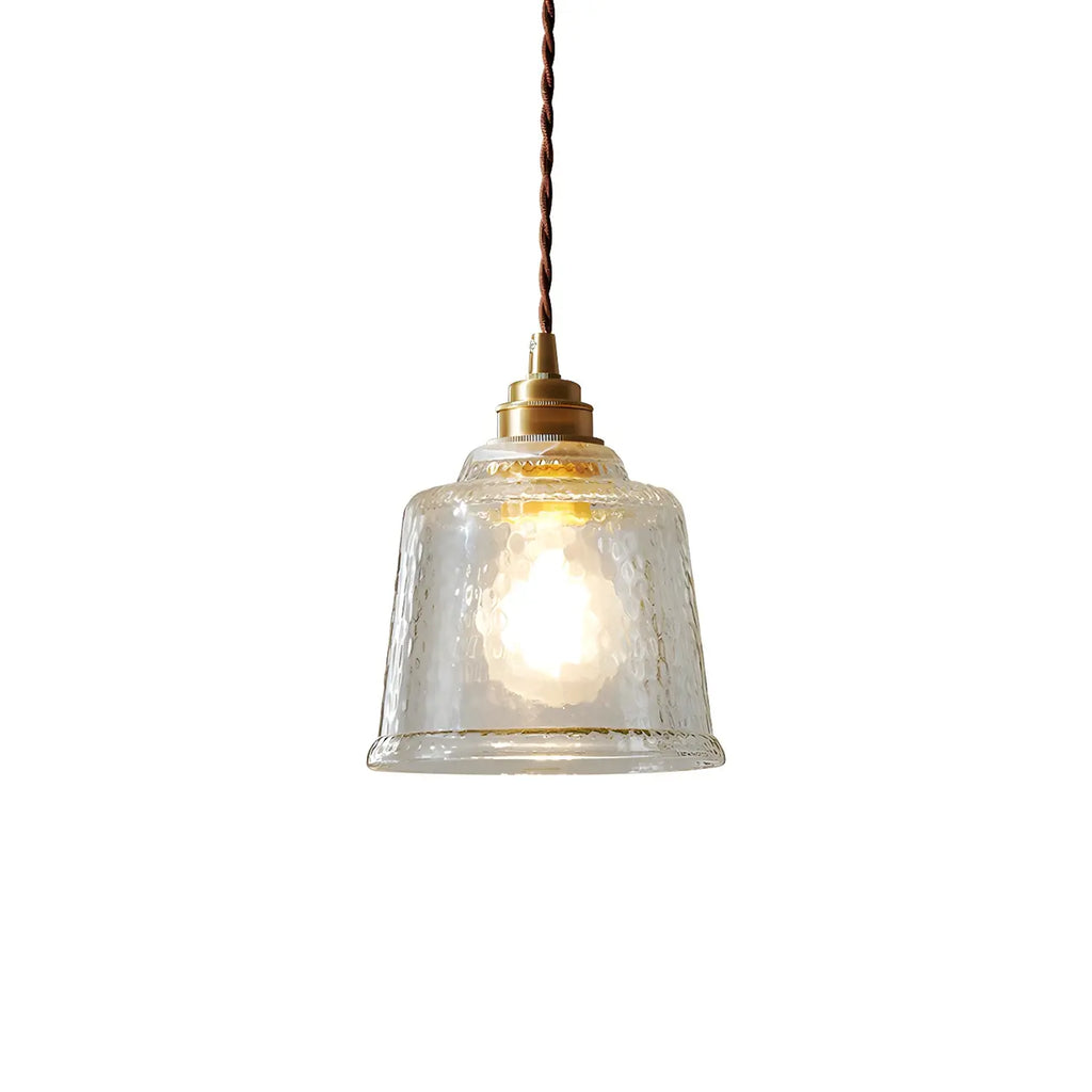 Suspension élégante en laiton et verre transparent avec cloche