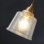 Suspension élégante en laiton et verre transparent avec cloche