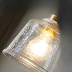 Suspension élégante en laiton et verre transparent avec cloche
