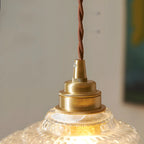 Suspension élégante en laiton et verre transparent avec cloche
