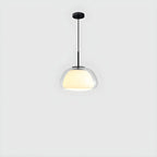 Suspension contemporaine en verre blanc gélatineux pour restaurant