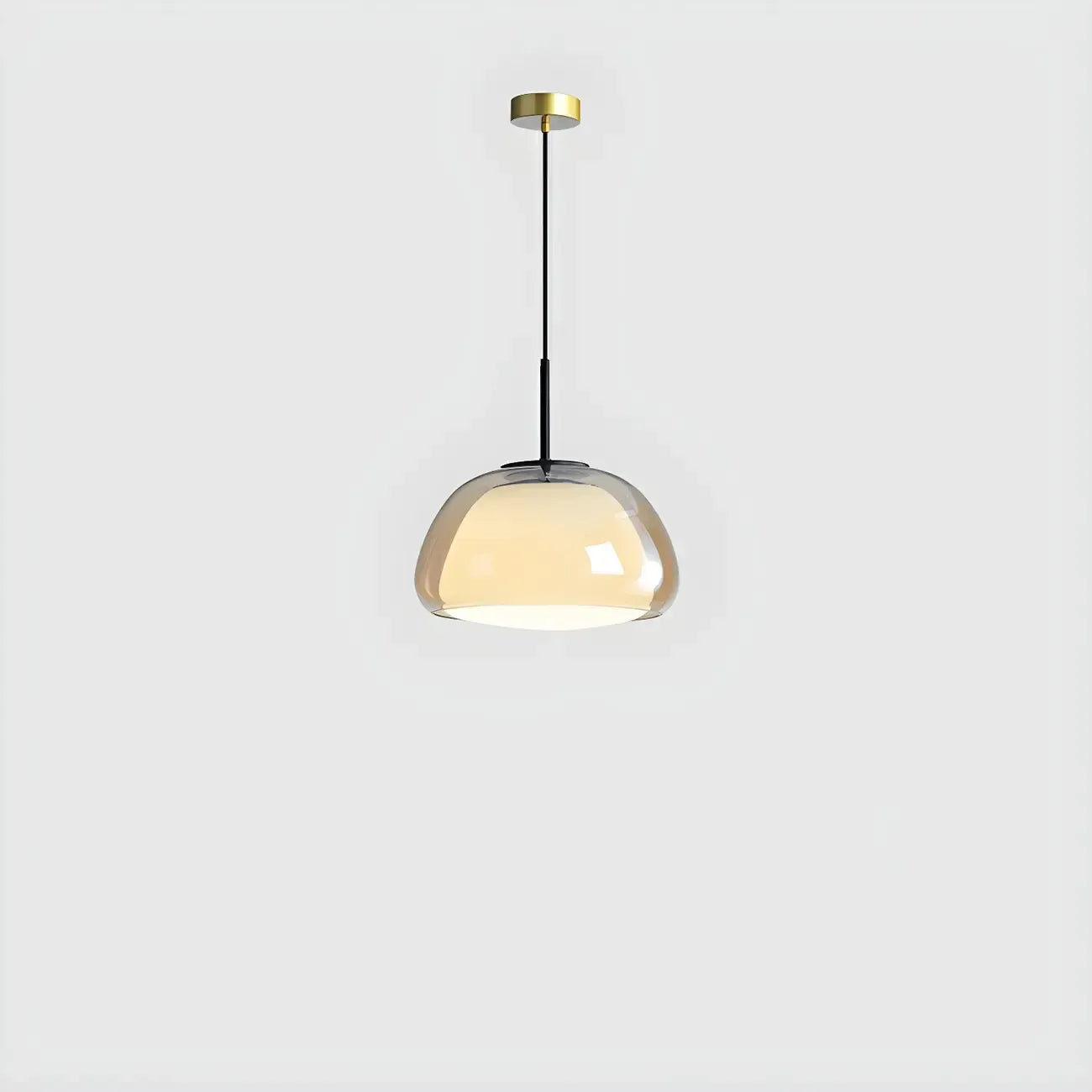 Suspension contemporaine en verre blanc gélatineux pour restaurant