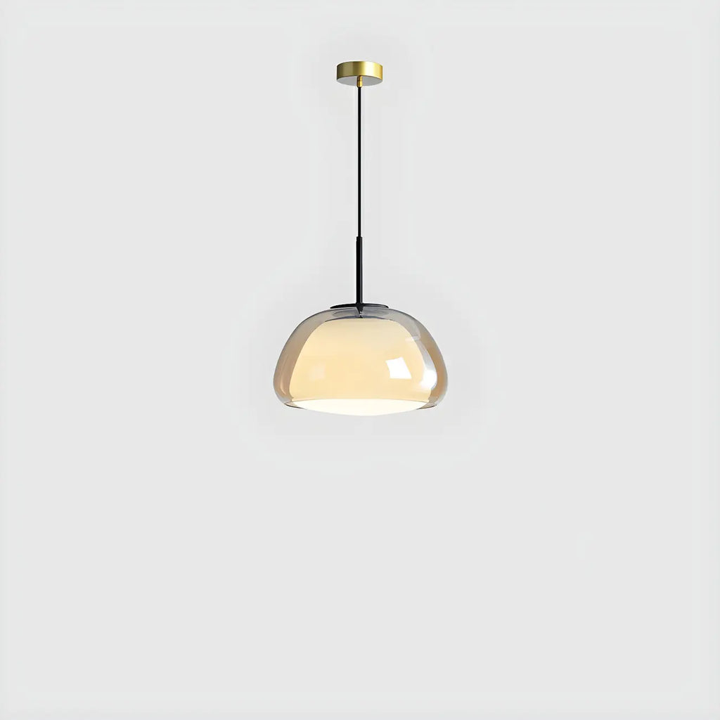 Suspension contemporaine en verre blanc gélatineux pour restaurant