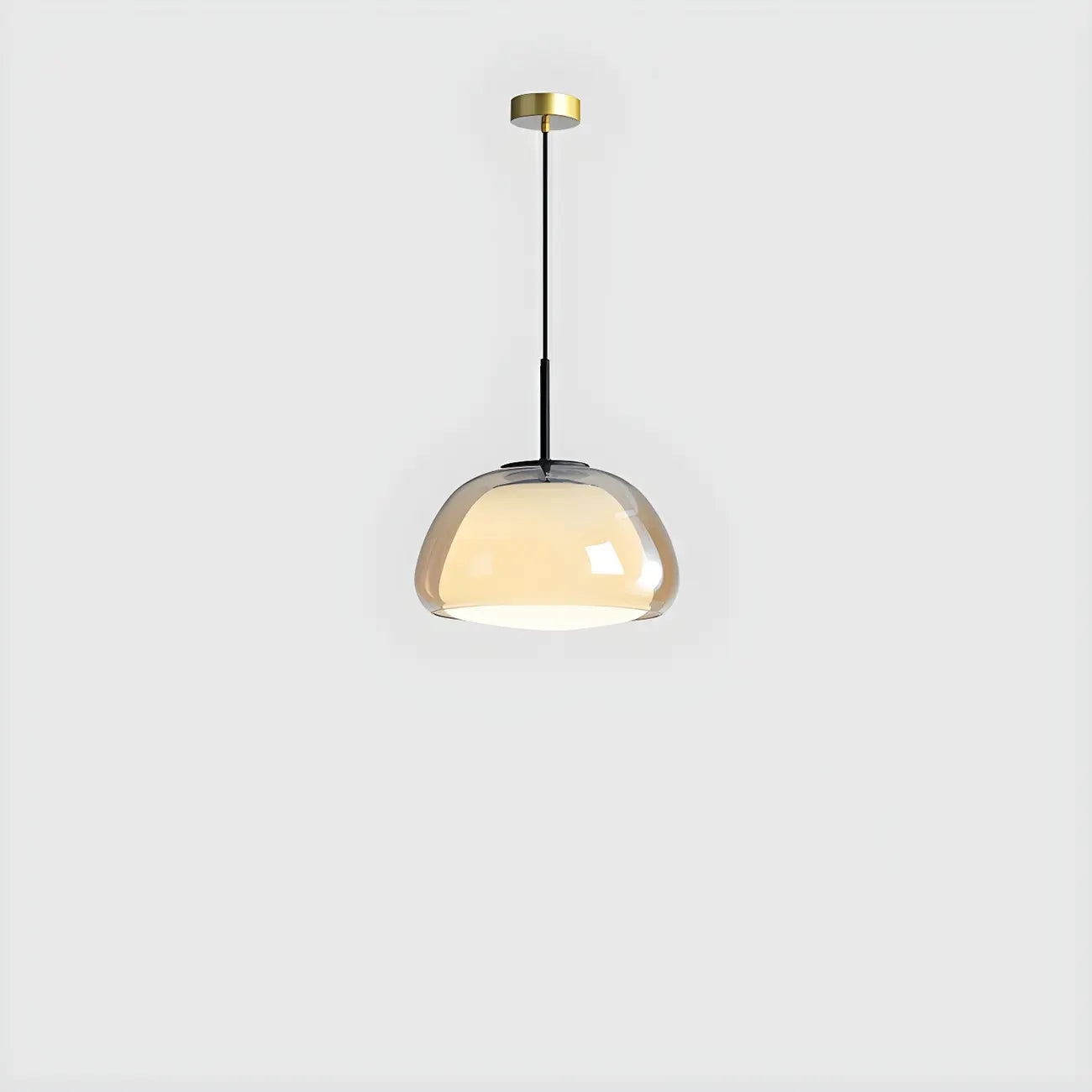 Suspension contemporaine en verre blanc gélatineux pour restaurant