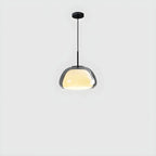 Suspension contemporaine en verre blanc gélatineux pour restaurant