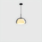Suspension contemporaine en verre blanc gélatineux pour restaurant