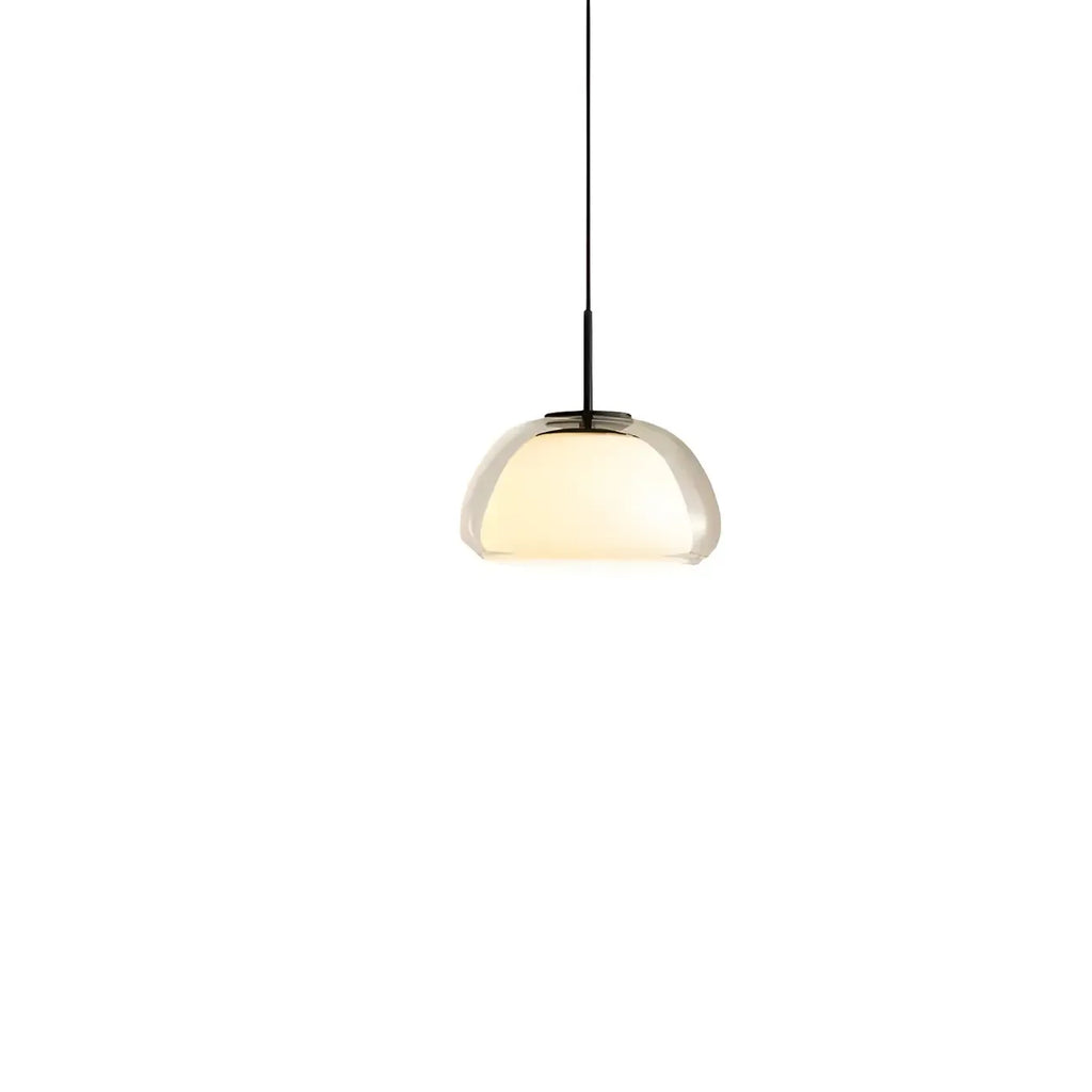Suspension contemporaine en verre blanc gélatineux pour restaurant