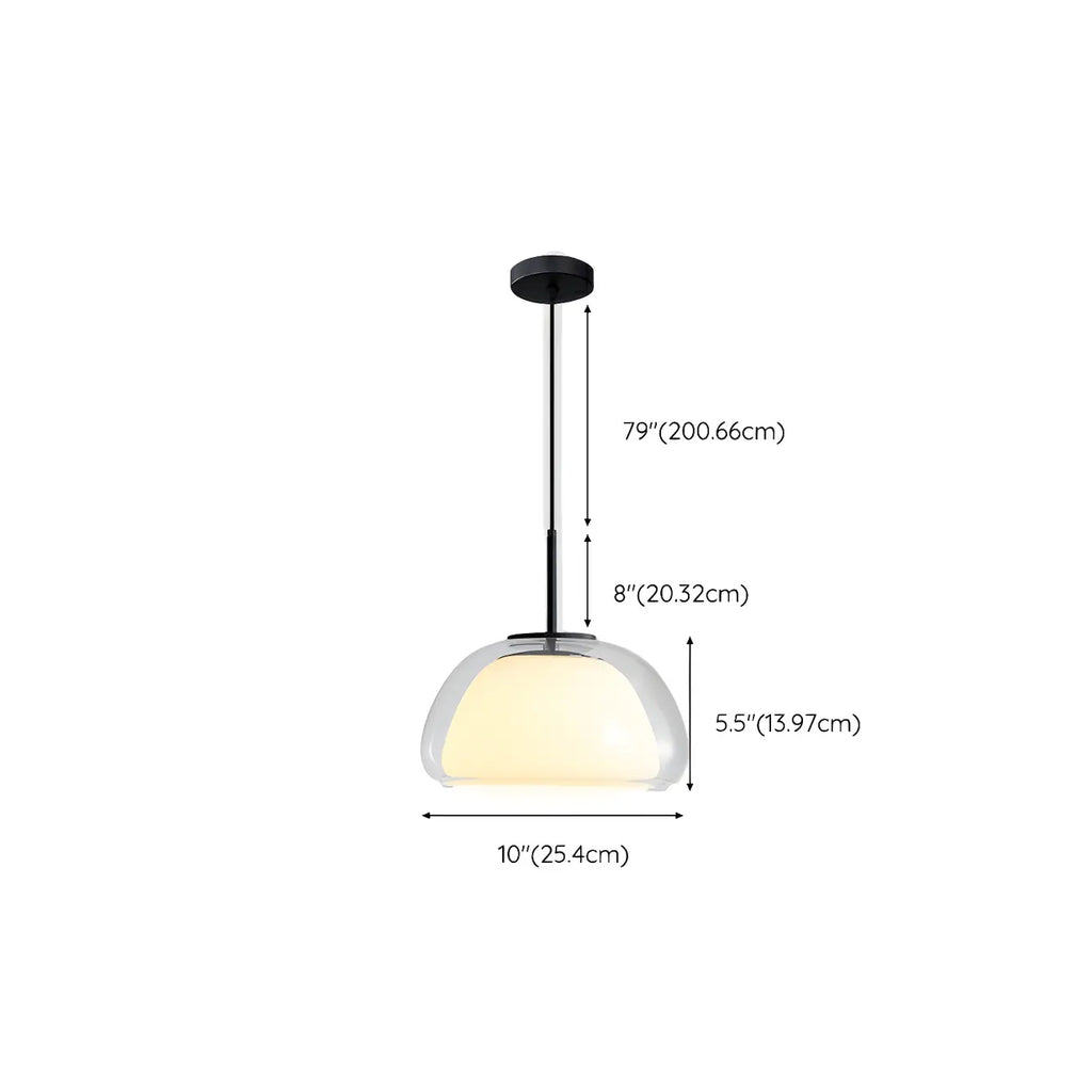 Suspension contemporaine en verre blanc gélatineux pour restaurant