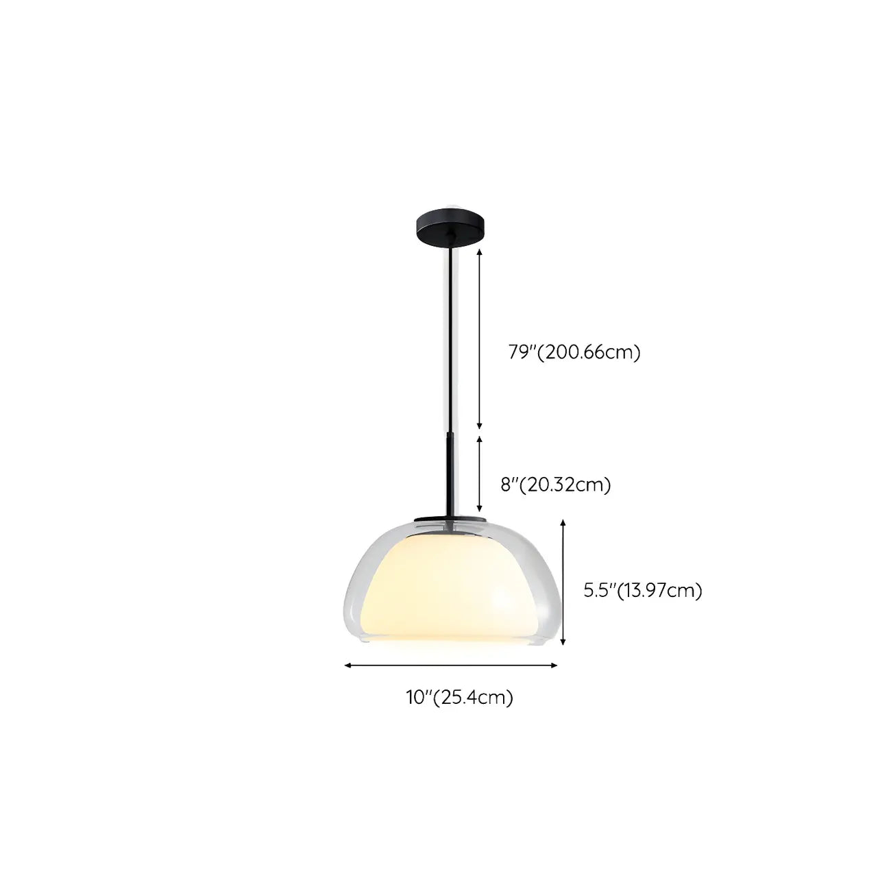 Suspension contemporaine en verre blanc gélatineux pour restaurant