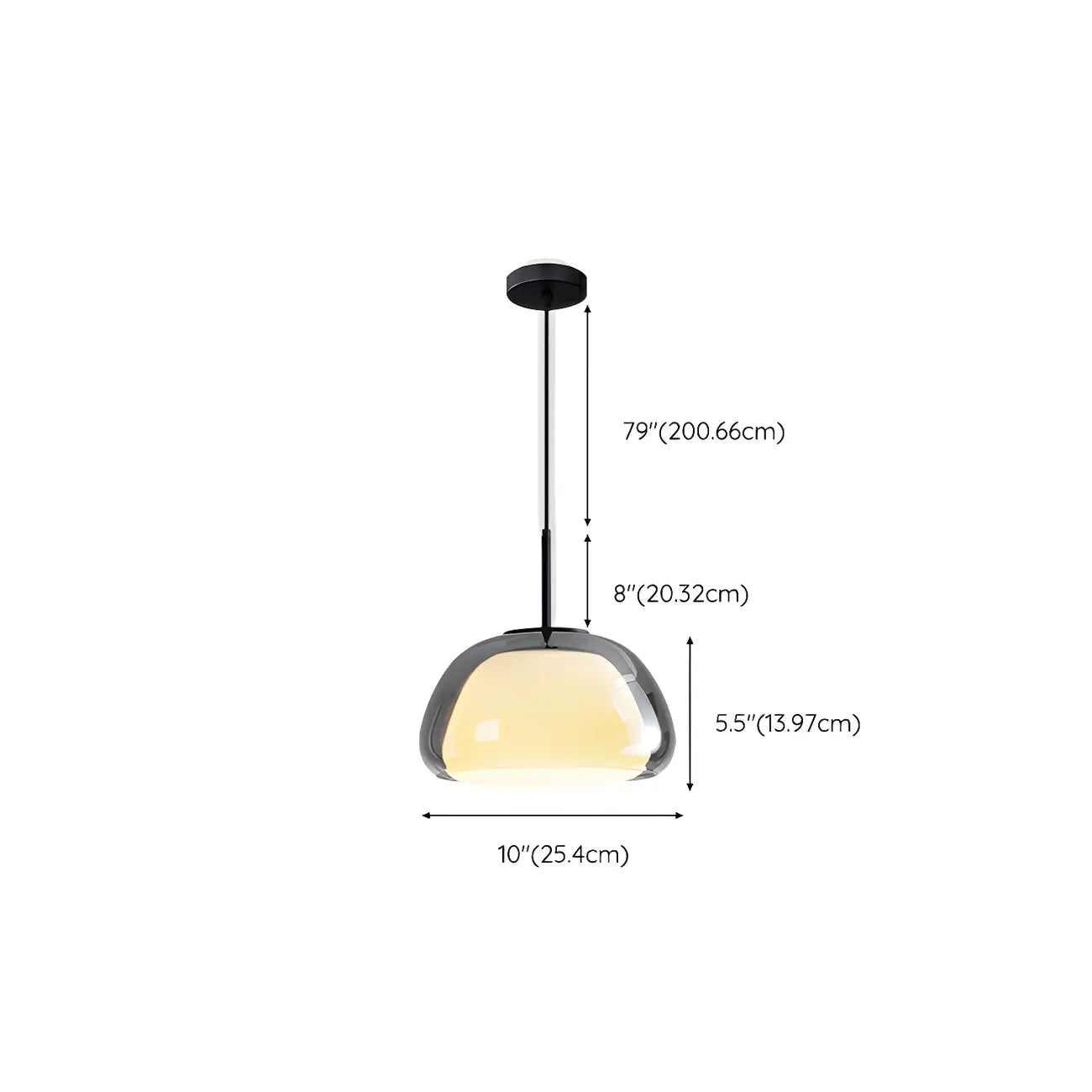 Suspension contemporaine en verre blanc gélatineux pour restaurant