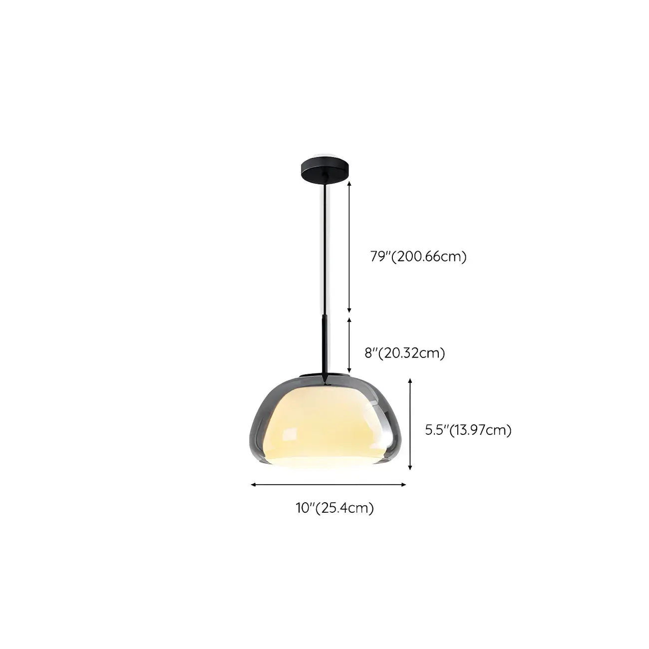 Suspension contemporaine en verre blanc gélatineux pour restaurant