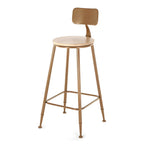 Élégante longue table de bar avec tabourets en bois