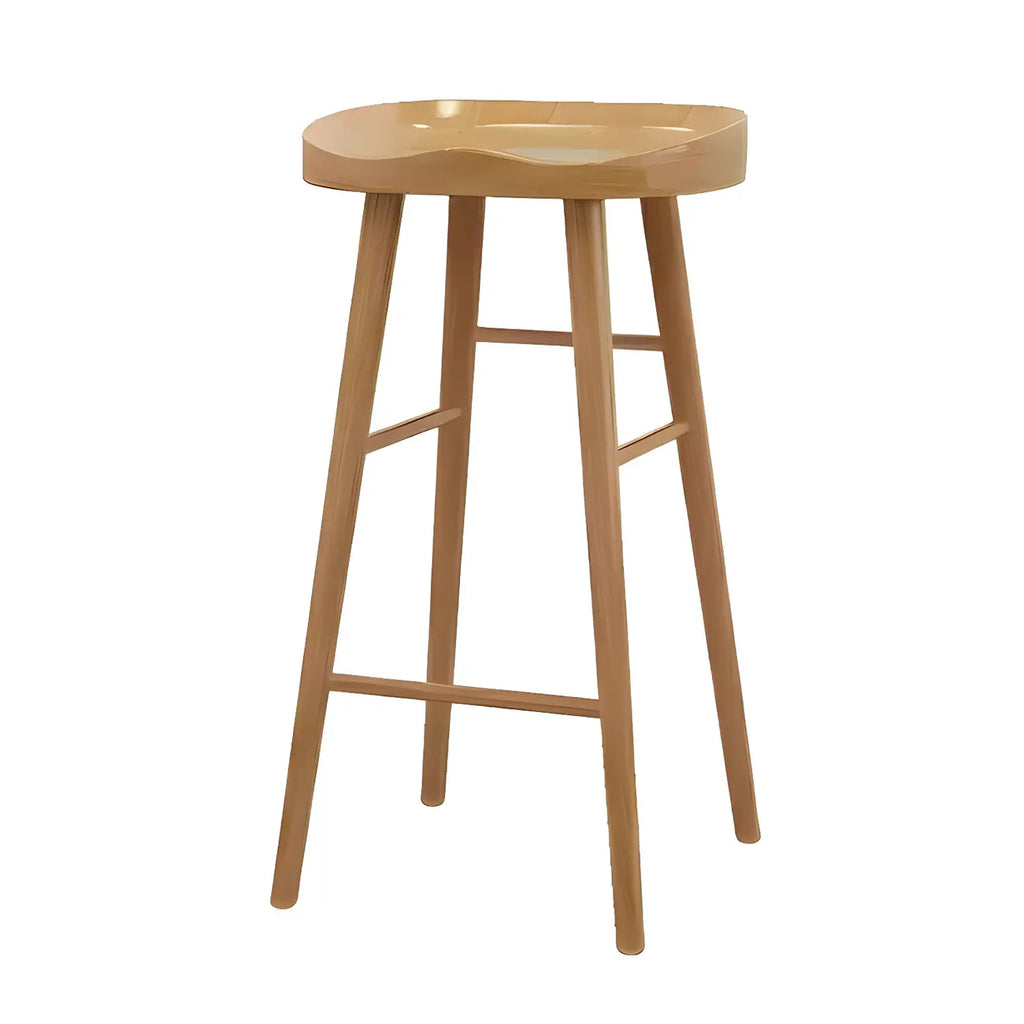 Élégante longue table de bar avec tabourets en bois