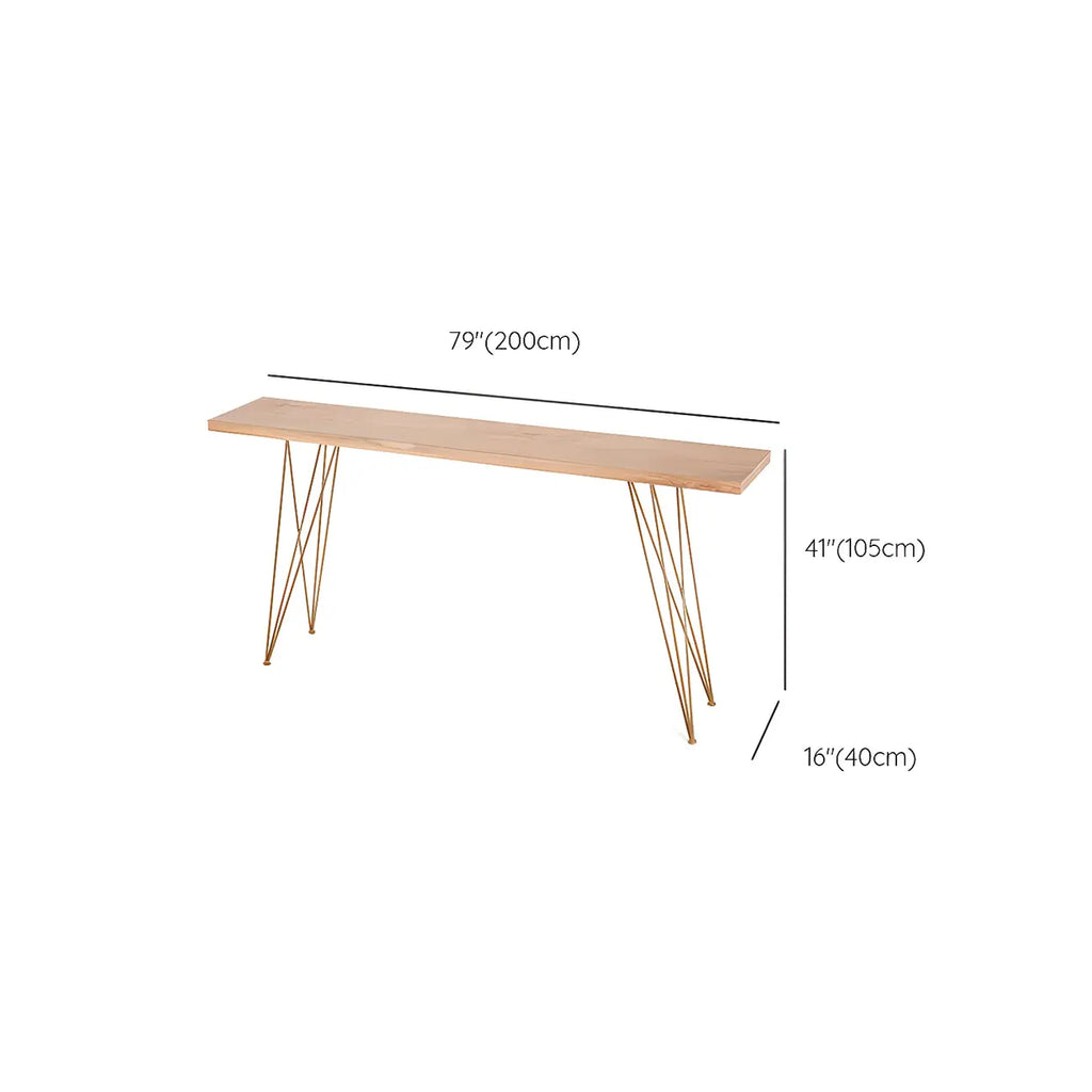 Élégante longue table de bar avec tabourets en bois