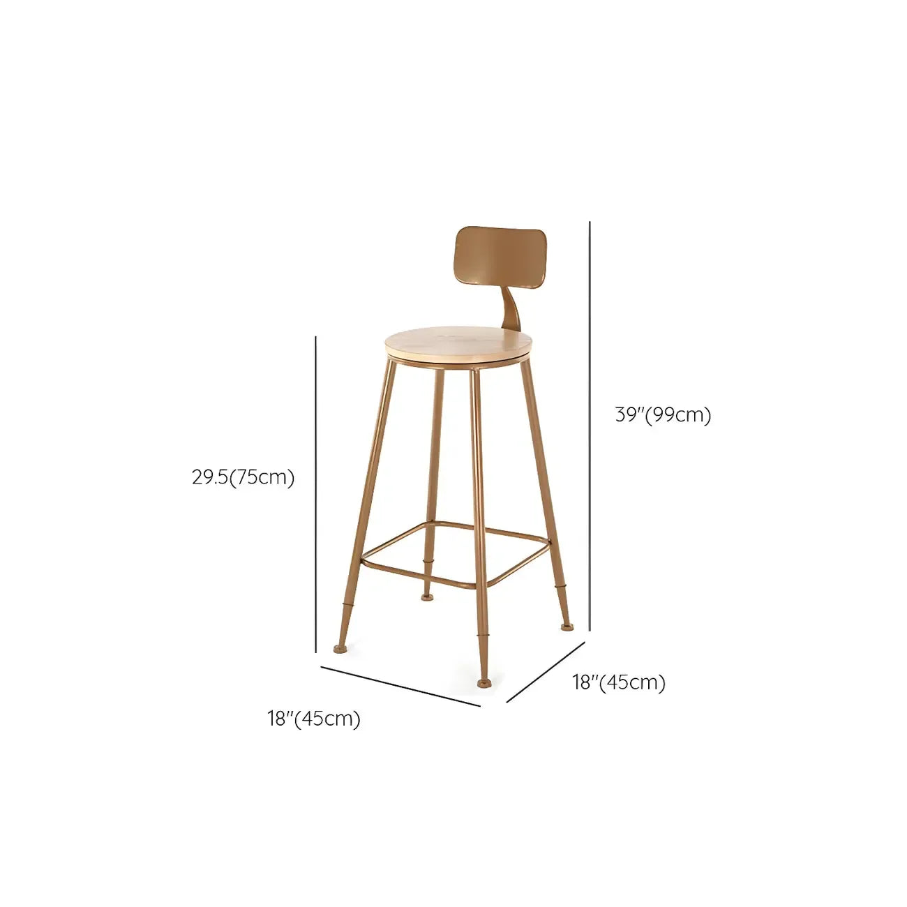 Élégante longue table de bar avec tabourets en bois