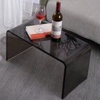 Petite table d'appoint en acrylique noir en forme de C pour salon