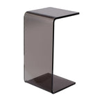Petite table d'appoint en acrylique noir en forme de C pour salon