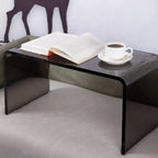 Petite table d'appoint en acrylique noir en forme de C pour salon
