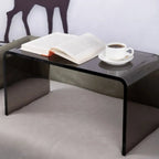 Petite table d'appoint en acrylique noir en forme de C pour salon