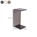 Petite table d'appoint en acrylique noir en forme de C pour salon