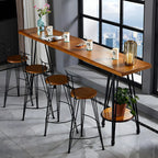 Ensemble de bar élégant en bois massif avec tabourets stylés pour la maison