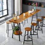 Ensemble de bar élégant en bois massif avec tabourets stylés pour la maison