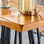 Ensemble de bar élégant en bois massif avec tabourets stylés pour la maison