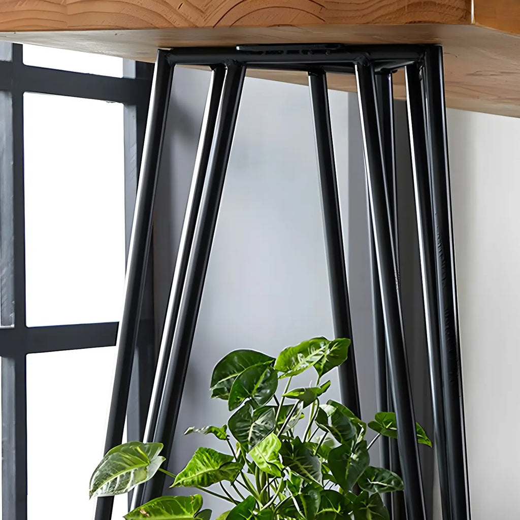 Ensemble de bar élégant en bois massif avec tabourets stylés pour la maison