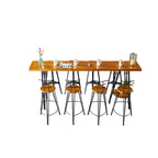Ensemble de bar élégant en bois massif avec tabourets stylés pour la maison