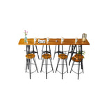 Ensemble de bar élégant en bois massif avec tabourets stylés pour la maison