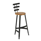 Ensemble de bar élégant en bois massif avec tabourets stylés pour la maison