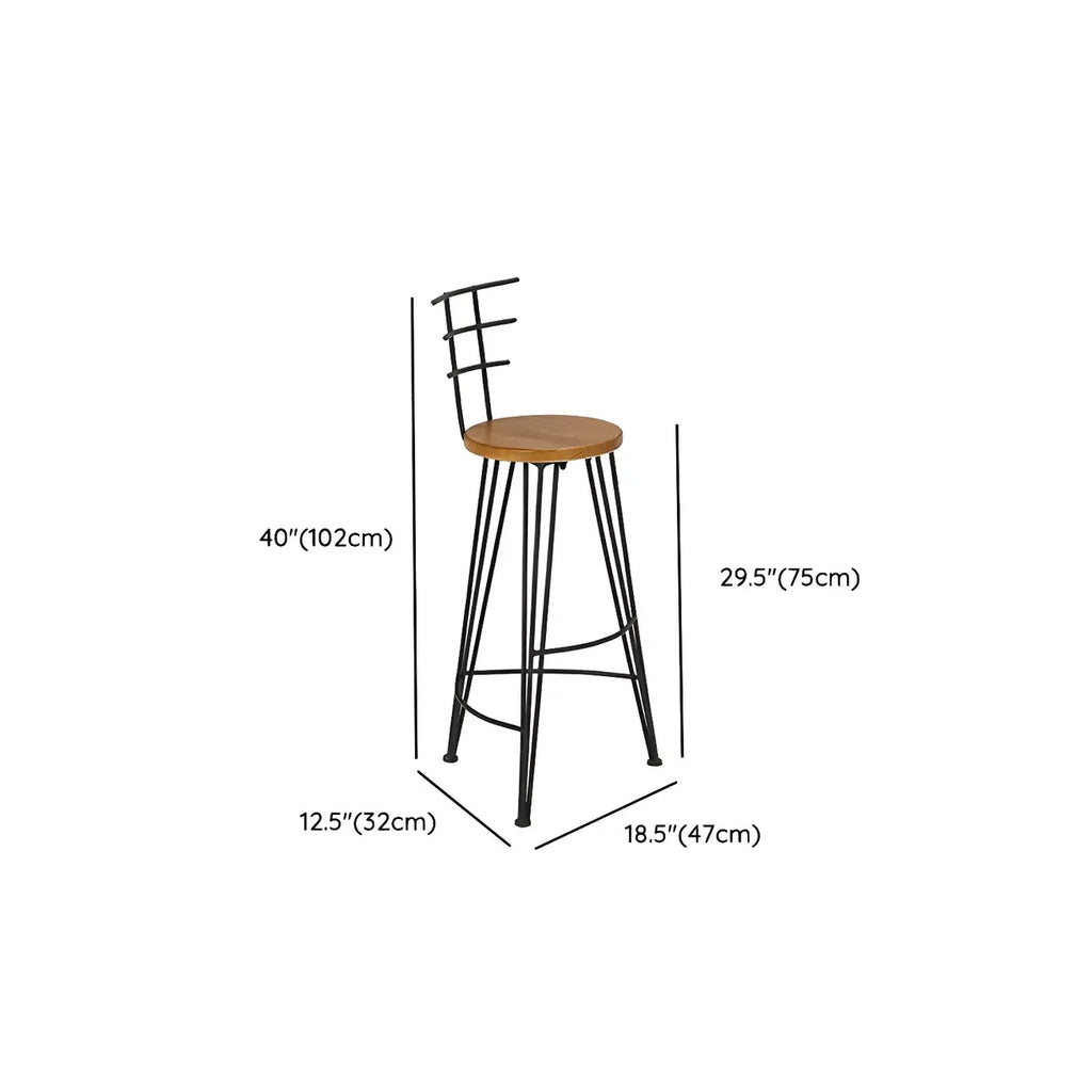 Ensemble de bar élégant en bois massif avec tabourets stylés pour la maison